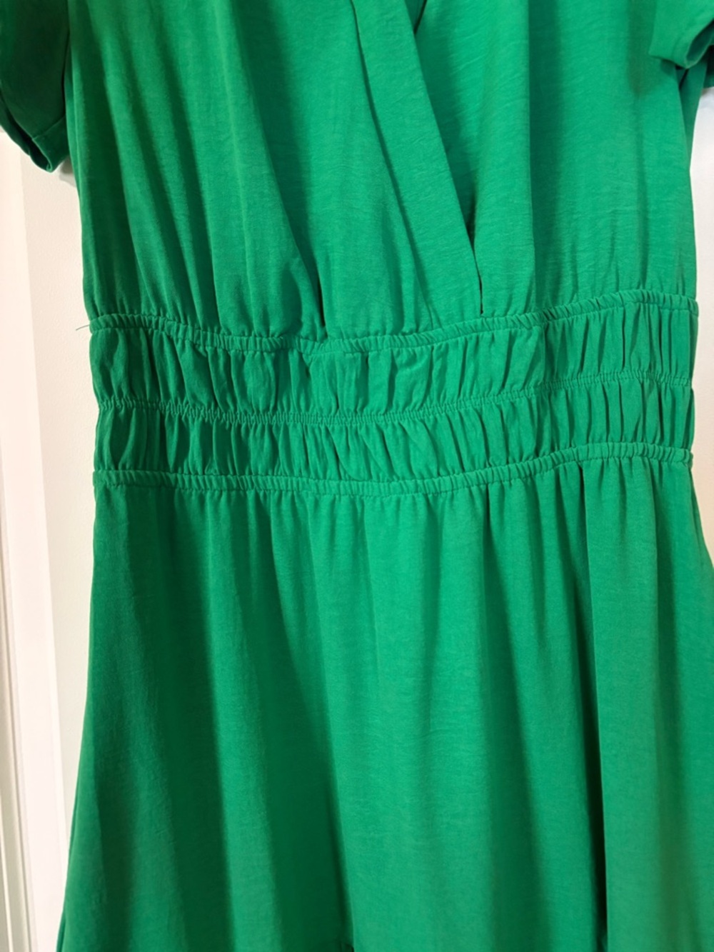 Monteau Emerald Green Tiered Maxi Dress with Smocked Waist - Picture 7 of 7